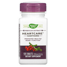 Растительные экстракты и настойки Натурес Вэй, HeartCare, боярышник, 80 мг, 120 таблеток