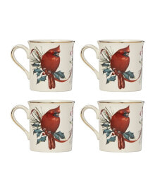 Lenox winter Greetings Cardinal Mugs, Set of 4