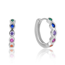 Женские ювелирные серьги круглые серебряные серьги с цветными цирконами AGUC2696
