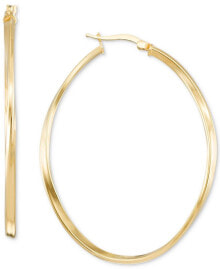 Серьги Macy's oval Twist Hoop 14k Gold-Plated купить онлайн