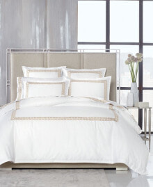 Hotel Collection chain Links Embroidered 100% Pima Cotton Duvet Cover, Full/Queen, Created for Macy's