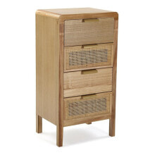 Chest of drawers Versa Brown Rattan Paolownia wood MDF Wood 30 x 77,5 x 40 cm