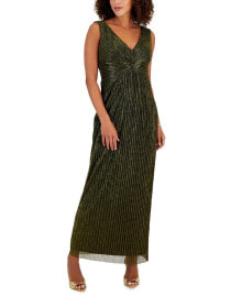 Connected women's Pleated Twist-Front Maxi Dress