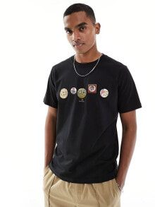 Купить мужские футболки и майки PS Paul Smith: Paul Smith t-shirt with logo badges in black