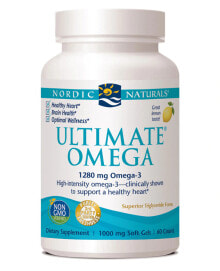 Рыбий жир и Омега 3, 6, 9 Nordic Naturals Ultimate Omega Lemon Омега 3 из рыбьего жира для поддержки иммунной функции, здоровья мозга и сердца 1280 мл 60 гелевых капсул