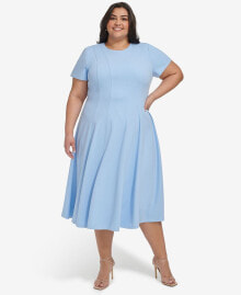 Calvin Klein plus Size Seamed Fit & Flare Dress