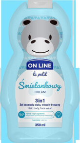 Средства для купания малышей On Line Le petit 3in1 Cream Hair Body Face Wash  Увлажняющий детский гель 3в1 с ароматом сливочного мороженого 350 мл
