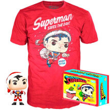 FUNKO POP And Short Sleeve T-Shirt DC Comics Superman Exclusive Flocked