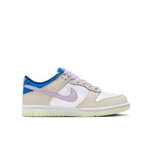 [FB9109-103] Grade School Nike DUNK LOW 'KHAKI BLUE PINK (GS)'