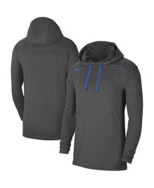 Nike men's Heathered Charcoal UCLA Bruins Off-Field Performance Long Sleeve Hoodie T-shirt