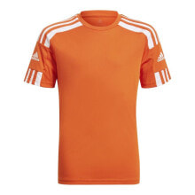 Детские футболки и майки для мальчиков Мужская спортивная футболка оранжевая T-shirt adidas Squadra 21 Jr GN8089