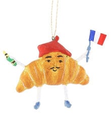 Cody Foster & Co. Monsieur Croissant Ornament Multicolor