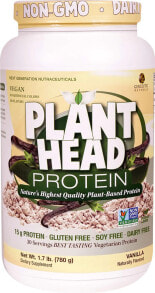 Сывороточный протеин genceutic Naturals Plant Head Безглютеновый растительный протеин - 15 г белка на порцию - 30 порций ванильным вкусом