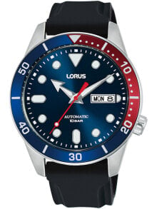 Мужские наручные часы с ремешком Мужские наручные часы с черным силиконовым ремешком  Lorus RL451AX9 automatic mens 42mm 10ATM
