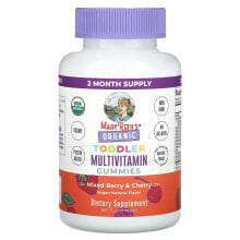 Organic Toddler Multivitamin Gummies, Mixed Berry & Cherry, 100 mcg DFE, 60 Gummies