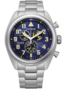 Men's Wristwatch with Bracelet citizen AT2480-81L Eco-Drive Super-Titanium chronograph 43mm 10ATM