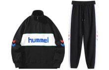 hummel 字母撞色拉链立领宽松休闲卫衣长裤运动套装 男女同款 / Hummel 223PU339