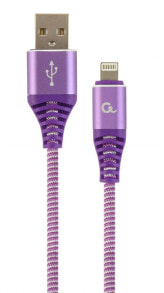 Gembird CC-USB2B-AMLM-1M-PW кабель с разъемами Lightning Пурпурный, Белый