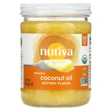 Растительные масла Нутива, органическое кокосовое масло, с ароматом сливочного масла, 414 мл (14 жидк. унций)