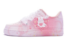 【定制球鞋】 Nike Air Force 1 Low 恋爱告急 丝带解构鞋带 爱心频率 低帮 板鞋 女款 粉白 / Кроссовки Nike Air Force DD8959-100