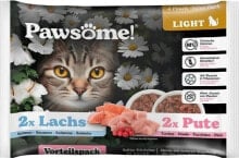 Pawsome Pawsome Adult Light Lachs/Pute - łosoś/indyk saszetki 4x85g