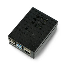 Компьютерные корпуса для игровых ПК Корпус Pi-Blox case for Raspberry Pi 4B - black - Multicomp Pro MP001209
