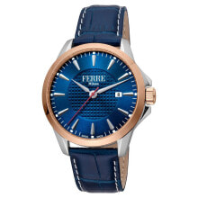 Мужские наручные часы с ремешком Мужские наручные часы с синим кожаным ремешком FERR MILANO FM1G157L0021 Watch