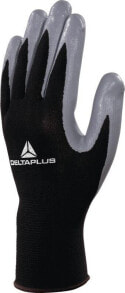 Средства индивидуальной защиты рук для строительства и ремонта DELTA PLUS Polyester knitted gloves palm nitrile size 10 black-gray (VE712GR10)