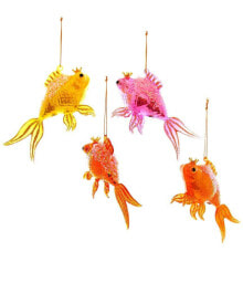 Cody Foster & Co. Fanciful Goldfish 4 Assorted Ornaments Multicolor