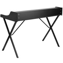 Flash Furniture black Computer Desk With Top Shelf