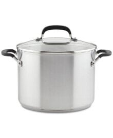 Dishes and cooking accessories stainless Steel 8 Quart Induction Stockpot with Measuring Marks and Lid