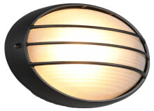 Außen Gitter Wandlampe Black Oval klein