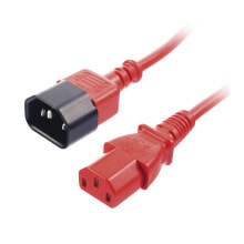 Кабели и разъемы для аудио- и видеотехники Lindy IEC C14/IEC C13 M/F 0.5m Черный, Красный 30476