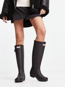 Hunter Original tall wellington boots in black купить онлайн