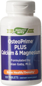 Витамины и БАДы для мышц и суставов Natures Way OsteoPrime Plus Calcium & Magnesium Пищевая добавка с кальцием и магнием для здоровья и плотности костей 120 таблеток