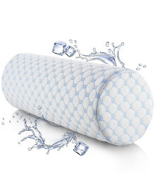 Clara Clark memory Foam Bolster Neck Roll Pillow for Support & Pain Relief with Cooling Cover - Firm