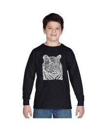 LA Pop Art big Boy's Word Art Long Sleeve T-shirt - Big Cats