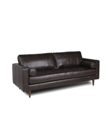 Nice Link maebelle Leather Sofa with Tufted Seat And Back