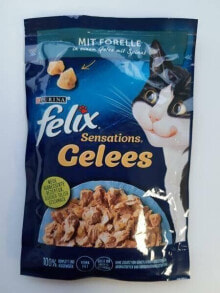 Купить влажные корма для кошек Felix: Felix FELIX DE 85g sasz.SENSAT PSTRĄG+SZPINAK /24