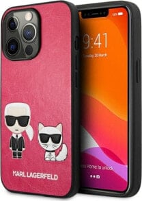 Karl Lagerfeld Etui Karl Lagerfeld KLHCP13LPCUSKCP Apple iPhone 13 Pro fuksja/fushia hardcase Ikonik Karl & Choupette