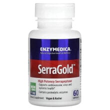 Пищеварительные ферменты enzymedica, SerraGold, высокоэффективная серрапептаза, 60 капсул