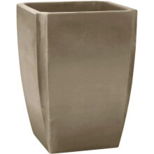 PALMEA Hoher Vasen-Strauchkasten 65 L Doppelwandig Integrierter Wasserspeicher 47 x 47 x 65 cm Taupe EDA