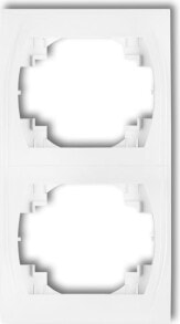 Умные розетки, выключатели и рамки Karlik Logo Quadruple vertical frame, white (LRV-4)