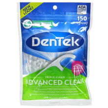 Зубные нити и ершики DenTek, Advanced Clean Floss Picks, жидкость для полоскания рта, 150 зубочисток