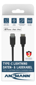 Ansmann 1700-0106 дата-кабель мобильных телефонов Черный USB C Lightning 0,12 m