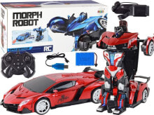 LeanToys Samochód- Robot Transformacja R/C 1:10 Czerwony Sterowanie Gestami