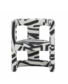 TOV Furniture ada Brushstroke Pattern Velvet Chair