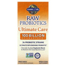 Пребиотики и пробиотики garden of Life, RAW Probiotics Ultimate Care, 30 вегетарианских капсул