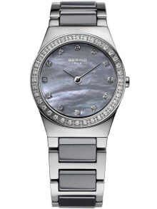 Женские наручные кварцевые часы Bering нержавеющая сталь, керамический браслет