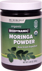 Растительные экстракты и настойки Dr. Mercola Biodynamic Moringa Powder Суперфуд,растительный порошок маринги 240 г